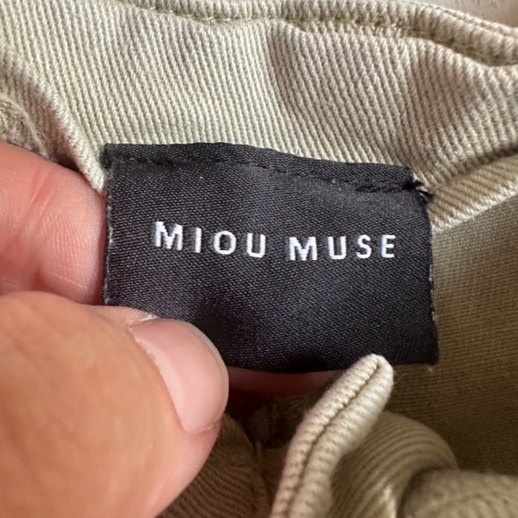Miou Muse Wide Leg Sailor Pants in Sage - Picture 4 of 9